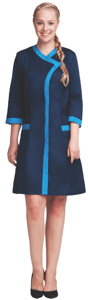 Халат САКУРА, т.синий-голубой